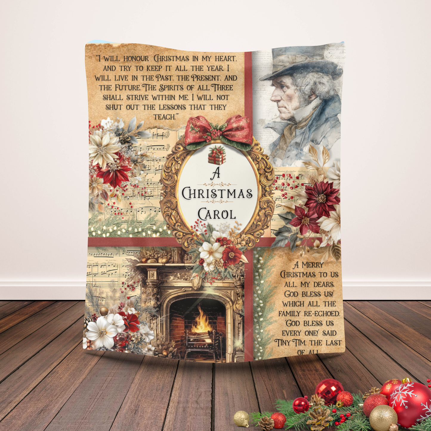 "A Christmas Carol" Sherpa Blanket