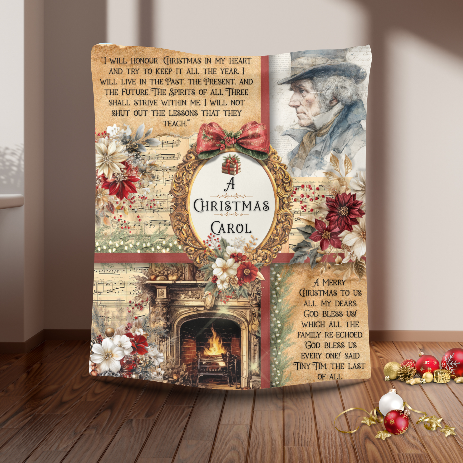 "A Christmas Carol" Sherpa Blanket 