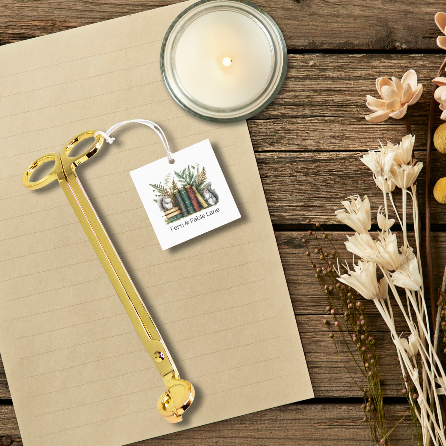 Candle Wick Trimmer – Elegant Bookish Candle Care Tool (Gold, Silver, Black) | Fern & Fable Lane